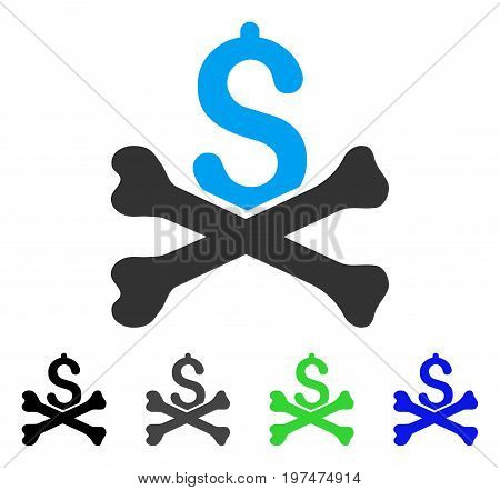 Mortal Debt flat vector icon. Colored mortal debt gray, black, blue, green pictogram variants. Flat icon style for web design.