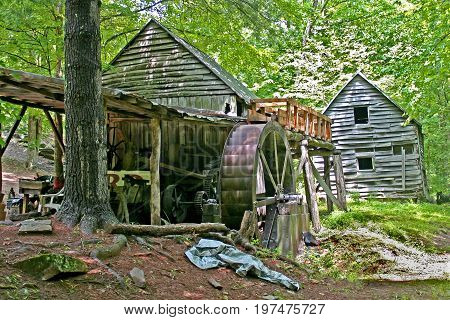 an old gristmill in a state of disrepair