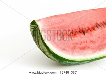 Fresh watermelon slice on white background isolated