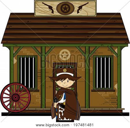 Cowboy Sheriff At Jail.eps