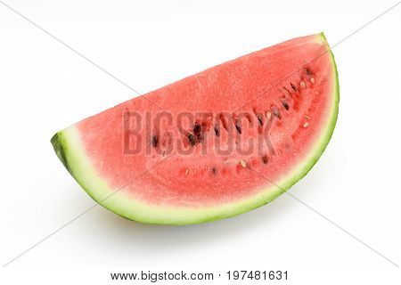 Fresh watermelon slice on white background isolated