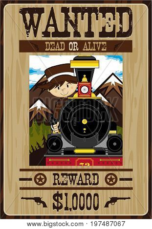 Mini Cowboy Wanted Poster