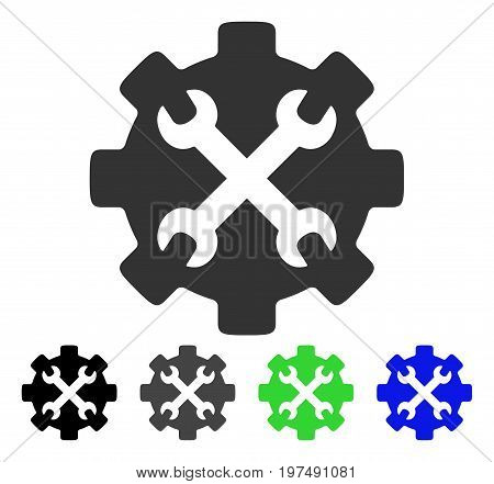 Service Tools flat vector pictogram. Colored service tools gray, black, blue, green icon versions. Flat icon style for web design.