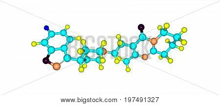 Risperidone Medication Molecular Structure Isolated On White