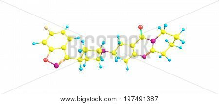 Risperidone Medication Molecular Structure Isolated On White