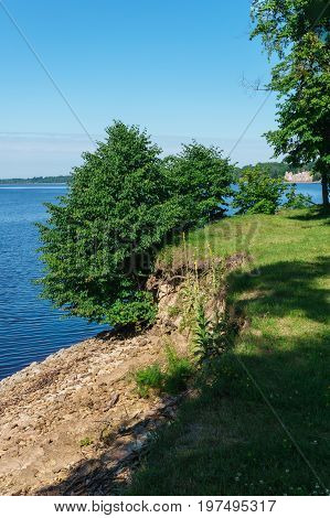 The bank of the Daugava River near Koknese, in Latvia. July 2017.