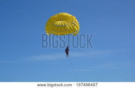 Playing Parasailing In Phuket, Thailand