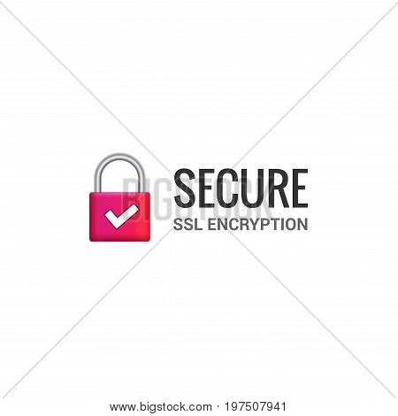 Secure internet connection SSL icon. Isolated secured lock access to internet illustration design. SSL safe guard.
