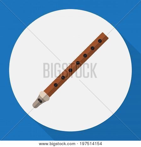 Vector Illustration Of Audio Symbol On Reed Flat Icon