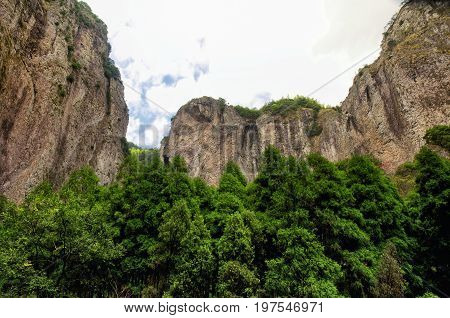 The dramatic cliffs of Yandangshan in Zhejiang province China.