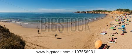 PORTIMAO PORTUGAL - OCTOBER 3 2016: Vau's beach in Portimao. This beach is a part of famous tourist region Algarve.
