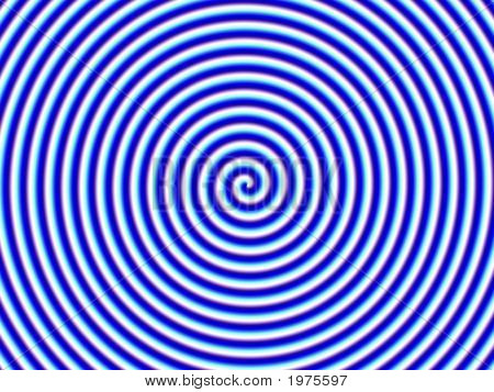 Illusione ottica Hypno blu bianco spirale singola
