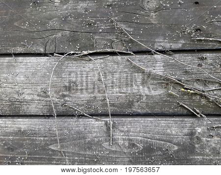 Old boards are dark with a bizarre structure