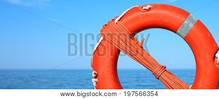 Orange Life Buoy For The Rescue Of Persons