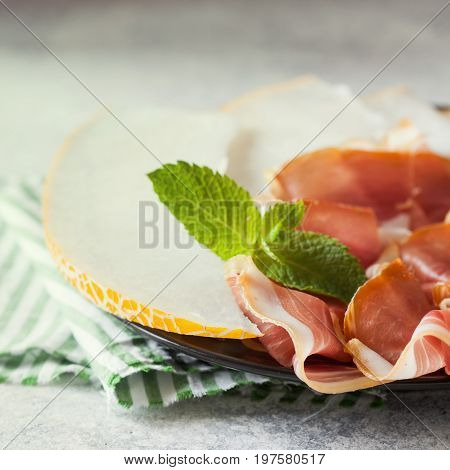 Spanish Tapas With Slices Jamon Serrano