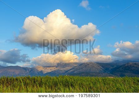 Beautiful Mountain Landscape Of Crete Near Malia, Greece