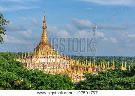 Beautiful Buddhist Pagoda, Thanboddhay Phaya in Monywa, Myanmar