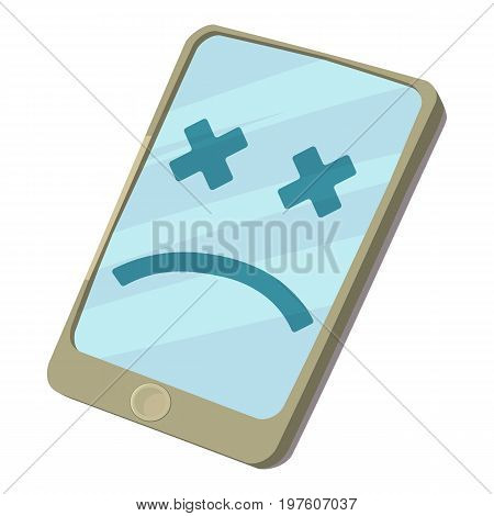 Broken smartphone icon. cartoon illustration of broken smatphone vector icon for web