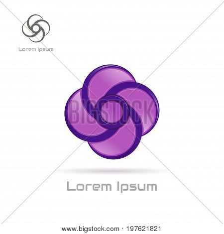 Logo violet swirl element, swirl element vector illustration