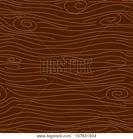 Dark brown tree texture vector seamless pattern. Oak wooden trunk background.