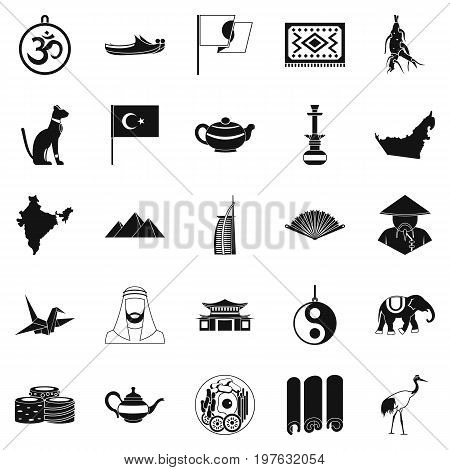 Oriental icons set. Simple set of 25 oriental vector icons for web isolated on white background
