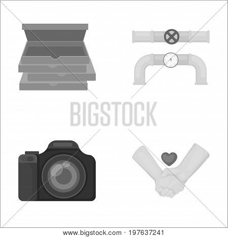 business, trade, industry and other  icon in monochrome style.shake, friendship, love icons in set collection.