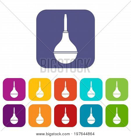 Medical pear icons set vector illustration in flat style in colors red, blue, green, and other