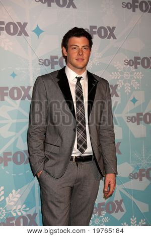 Los Angeles jan 11: Cory Monteith kommt in der Fox-Tca-Winter 2011-Party im Villa Sorriso auf ja