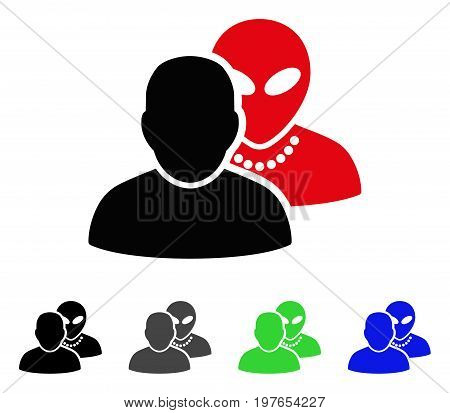 Human Alien Contacts flat vector pictograph. Colored human alien contacts gray, black, blue, green icon versions. Flat icon style for application design.