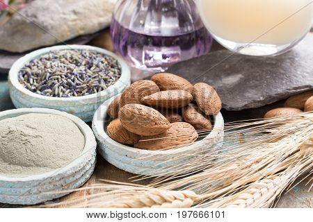 Nature Cosmetics, Handmade Preparation With Essential Oils And Ancient Minerals Of  Parfums, Creams,