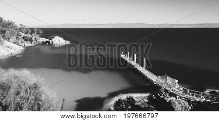 Freycinet Pier By Coles Bay In Tasmania