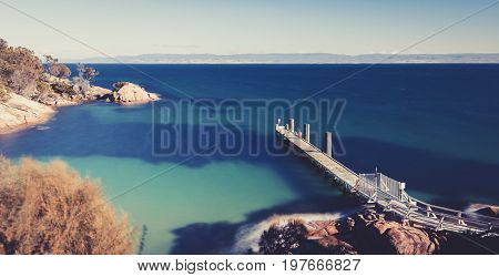 Freycinet Pier By Coles Bay In Tasmania