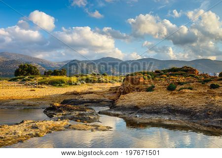 Beautiful Mountain Landscape Of Crete Near Malia, Greece