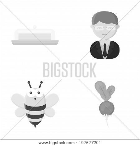 business, trade, ecoproduct and other  icon in monochrome style. radish, vegetable, leaf icons in set collection.