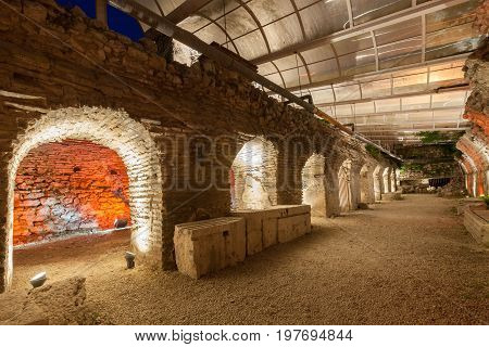 Iside of the Old Roman Baths of Odessos Varna Bulgaria