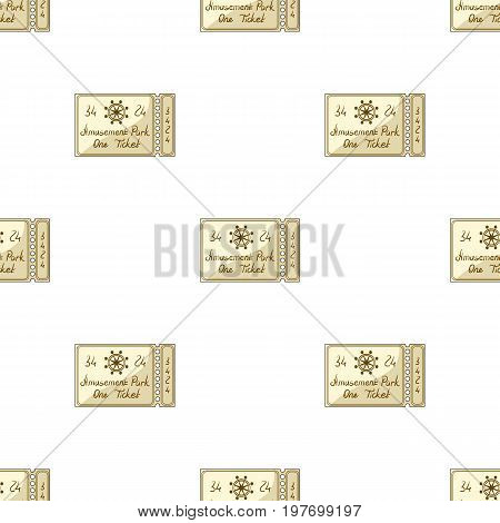 Ticket for passage to the territory of the amusement park.Amusement park single icon in cartoon style vector symbol stock web illustration.