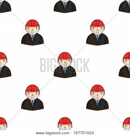 Architect icon in cartoon design isolated on white background. Architect symbol stock vector illustration.