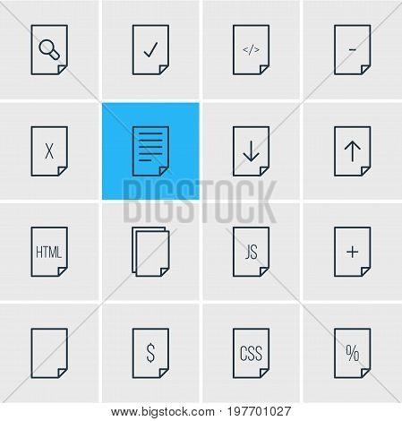 Editable Pack Of Download, Dollar, Search And Other Elements.  Vector Illustration Of 16 Paper Icons.