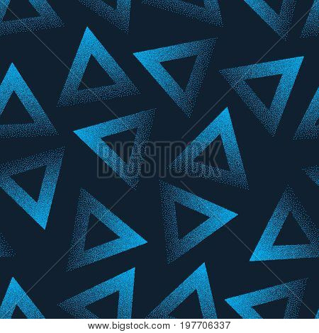 Vector Abstract Stippled Seamless Patterns. 80s and 90s Years Retro Style. Handmade Tileable Geometric Dotted Grunge Background. Wrapping Paper Design