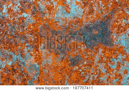 Tial and orange rust texture background for your design