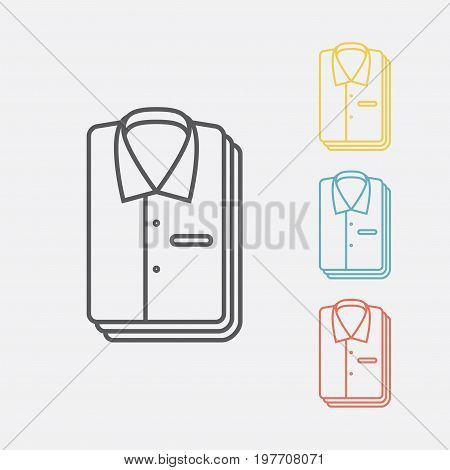 Folded shirts isolated. Line icon. Vector sign for web graphics.