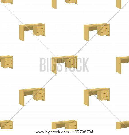 A small table for writing.Wooden table on legs with drawers.Bedroom furniture single icon in cartoon style vector symbol stock web illustration.
