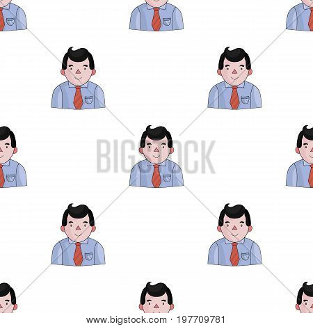 Businessman icon in cartoon design isolated on white background. Conference and negetiations symbol stock vector illustration.