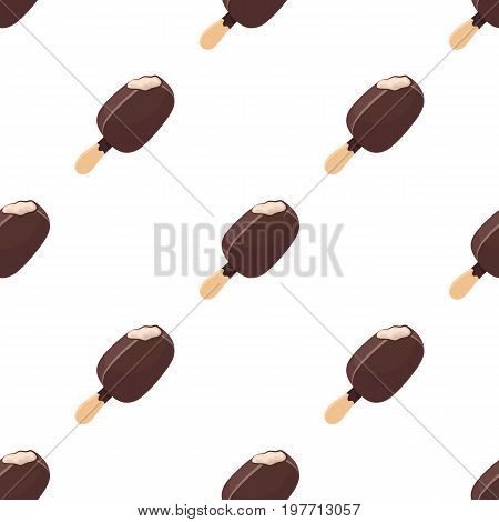 Chocolate eskimo pie icon in cartoon design isolated on white background. Chocolate desserts symbol stock vector illustration.
