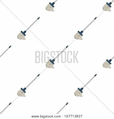 Mop icon in cartoon design isolated on white background. Cleaning symbol stock vector illustration.