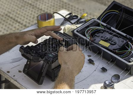 Fibre Optic Technician Hands