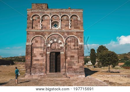 The Church Of Nostra Signora Di Tergu In Summer Landscape. Sassari. Sardinia. Italy.