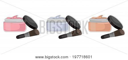 Cosmetics eye shadow set collection Vector illustration
