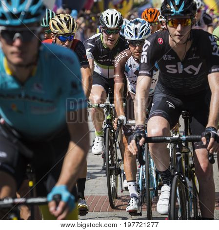 Jaworzno, Poland - July 31, 2017: Cyclists At The Start Of The Third Stage Of The 74. Tour De Pologn