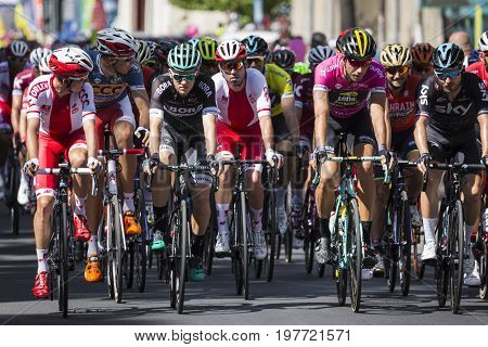 Jaworzno, Poland - July 31, 2017: Cyclists At The Start Of The Third Stage Of The 74. Tour De Pologn